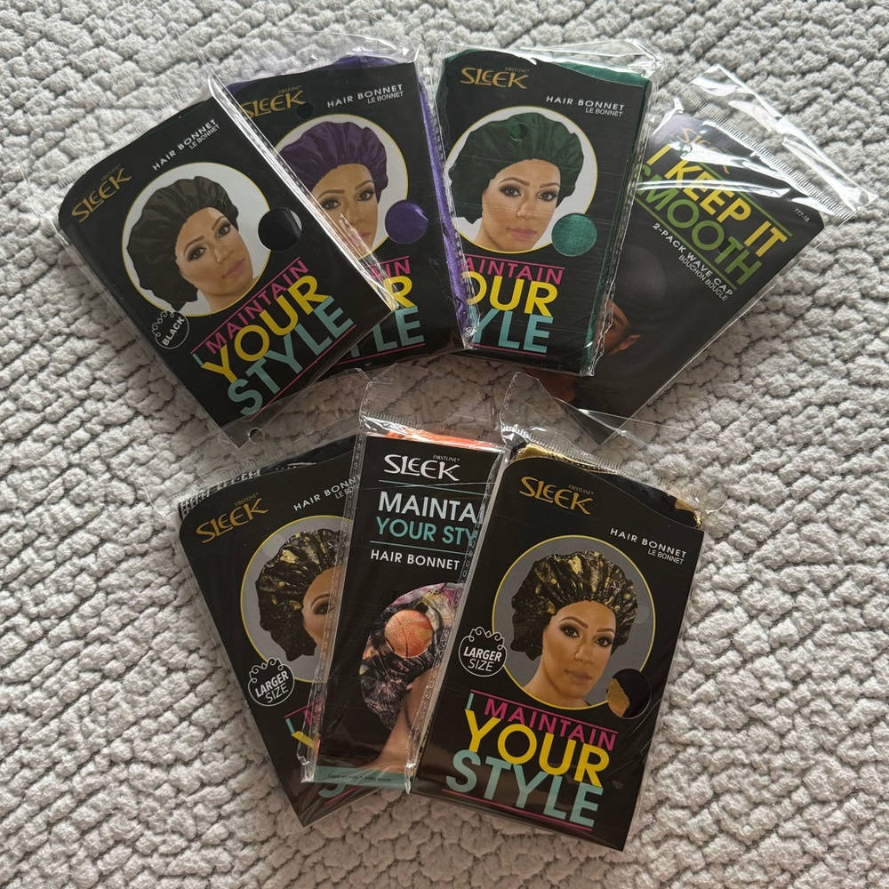 NWT Bundle Sleek Hair Bonnets in Assorted Colors!